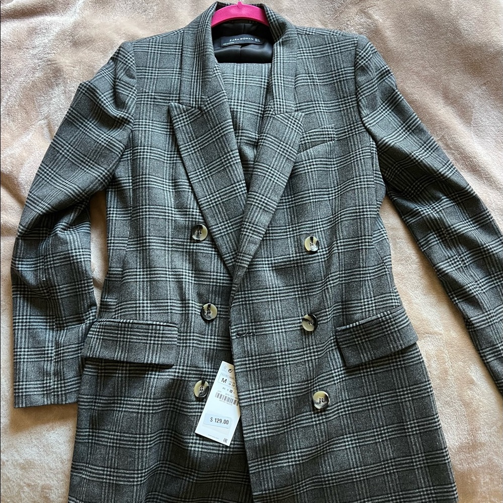 Zara checked suit